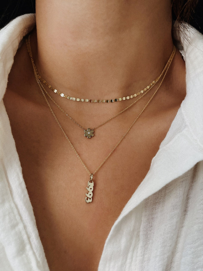 14K Gold Diamond Flower Necklace, photo 7