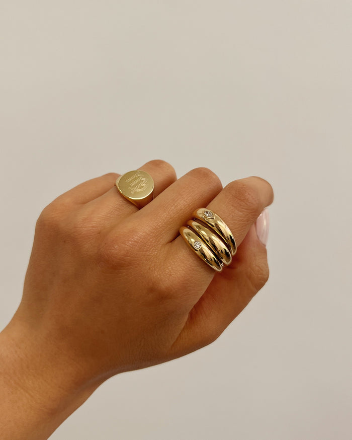 14K Gold Dome Band Ring, photo 9