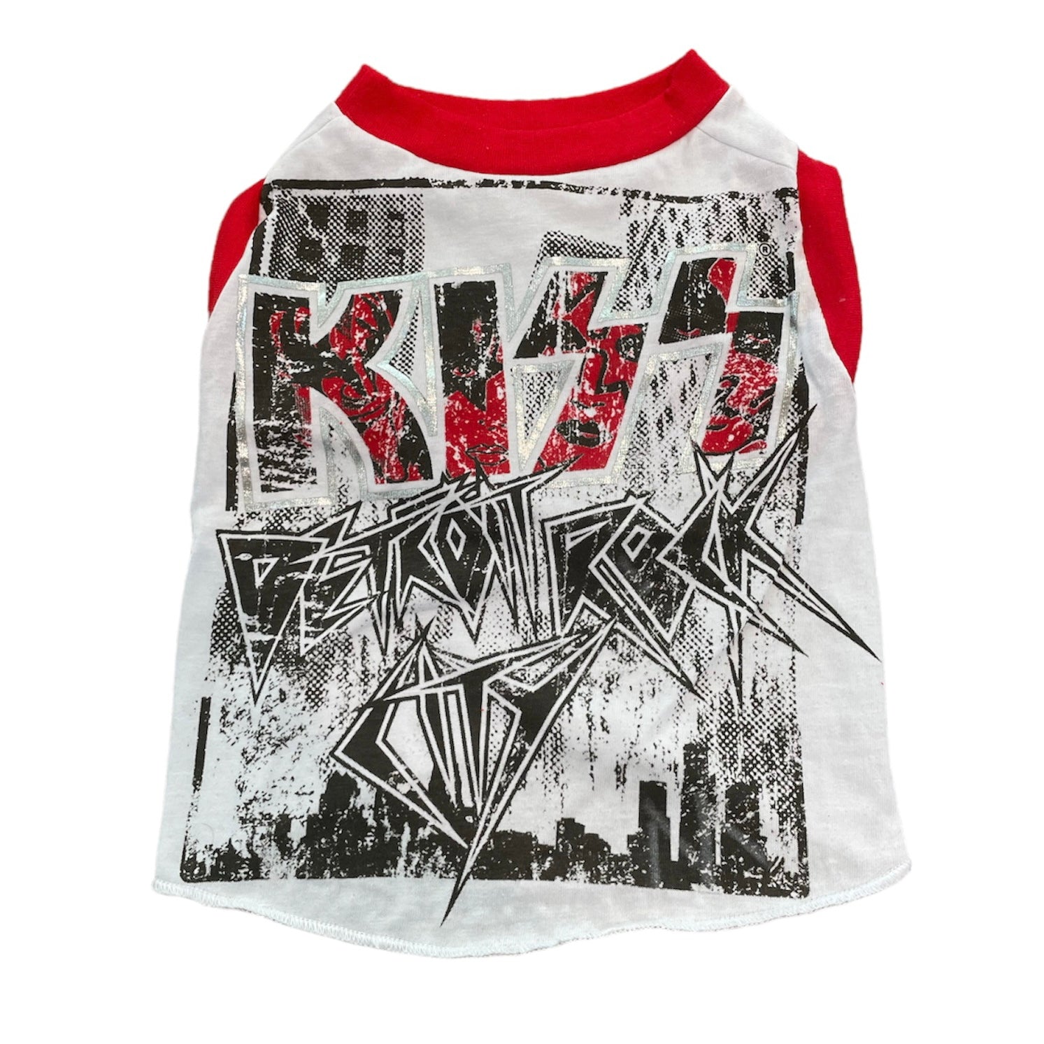 Upcycled Dog Tank - M "KISS DETROIT", photo 1