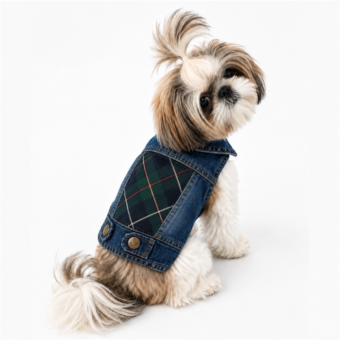 Chaleco para perro Green Plaid Panel, foto 2