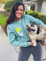 Fitness Goal: Pet More Dogs Women's Cropped Sweatshirt in sage