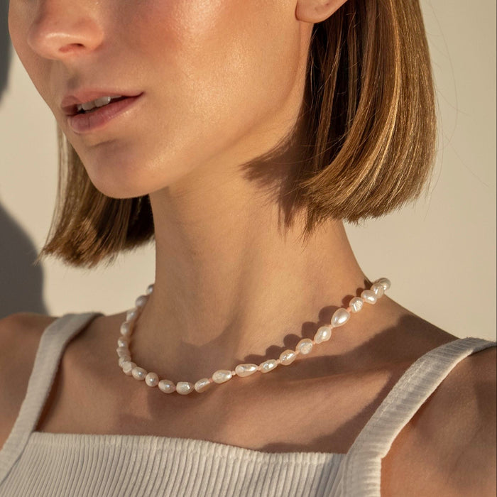 Collar de jade rosa y perlas de agua dulce, foto 3