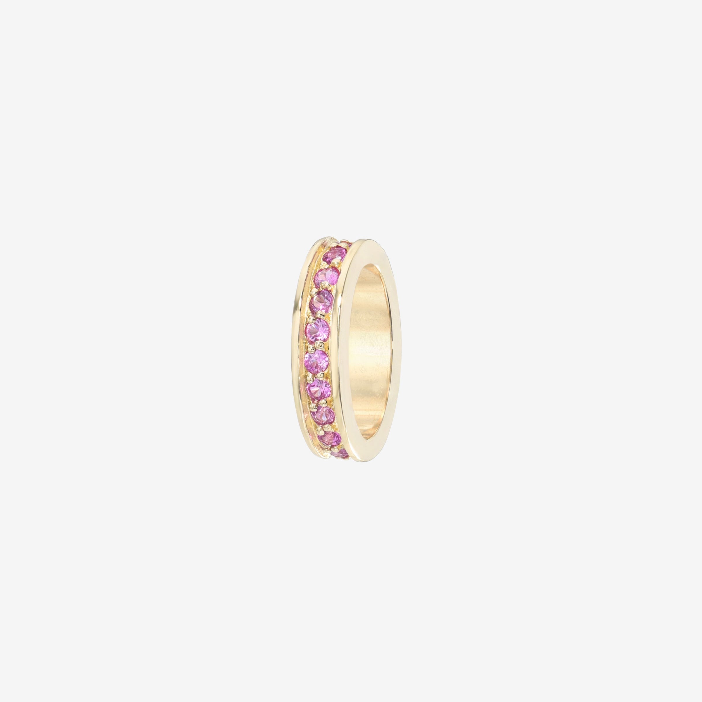 14K Gold Pink Sapphire Eternity Heirloom Charm, photo 1