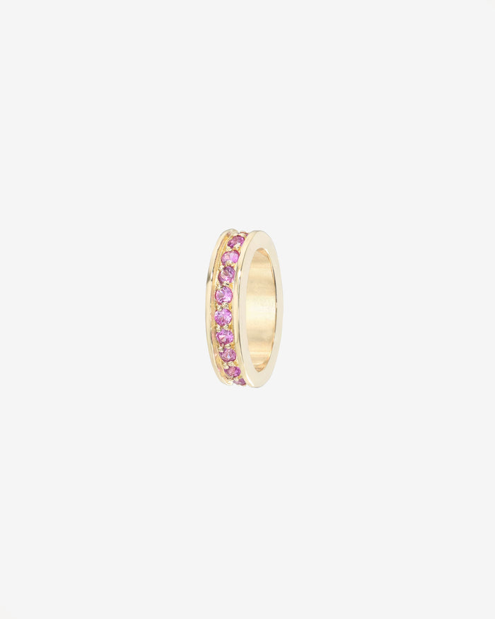 14K Gold Pink Sapphire Eternity Heirloom Charm, photo 1