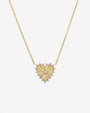 14K Gold Diamond Framed Small Fluted Heart Necklace, photo 1