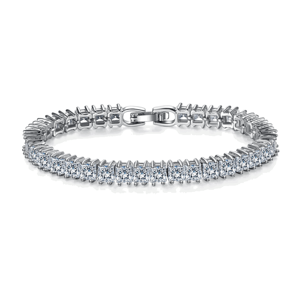 Princess Cut Cubic Zirconia Tennis Bracelet, photo 1
