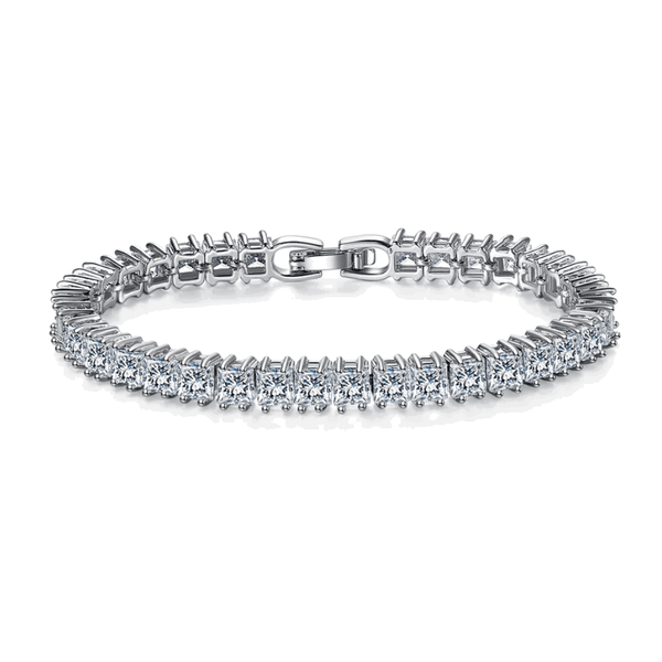 Princess Cut Cubic Zirconia Tennis Bracelet, photo 1