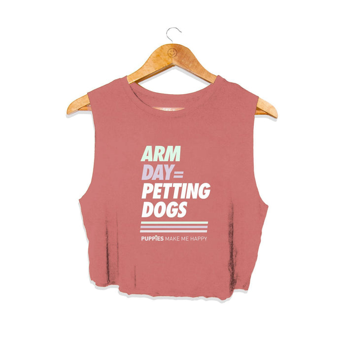 Arm Day = Petting Dogs Crop Top in mauve