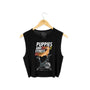 Puppies & Red Frenchie Spin Bike Crop Top in black