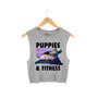 TreadMaster German Shepherd on a Treadmill Crop Top in light grey
