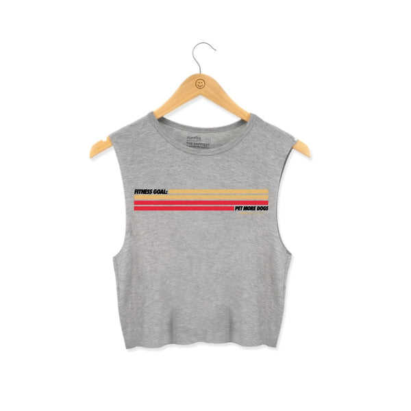 Puppies Fitness Stripes Crop Tank