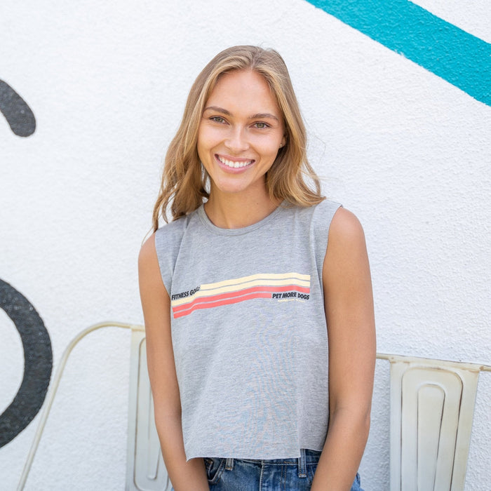 Puppies Fitness Stripes Crop Tank