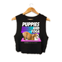 Puppies & Yoga OG Crop Tank in black