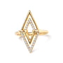 Anillo de doble triángulo con diamantes de 1/5 ct. p.t. en oro amarillo de 14K, foto 4