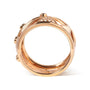 Anillo de banda con diamantes de 1/3 ct. p.t., turmalina rosa creada en laboratorio y esmalte blanco en oro rosa de 14K, foto 2