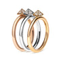 1/3 Ct. T.W. Diamond Pyramid Stackable Band Ring Set in 14K Tri-Tone Gold, photo 3