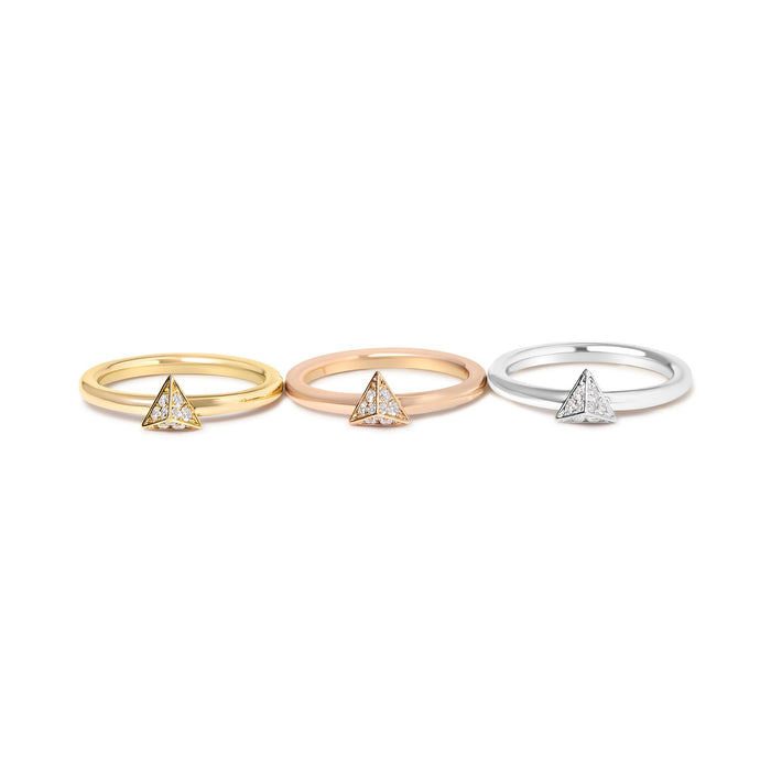 1/3 Ct. T.W. Diamond Pyramid Stackable Band Ring Set in 14K Tri-Tone Gold, photo 4