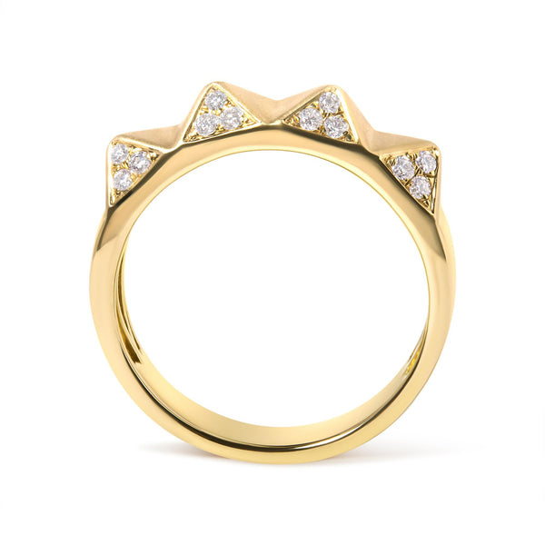 1/4 Ct. T.W. White Diamond Pyramid Band Ring in 14K Yellow Gold, photo 2