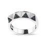 Anillo de banda de pirámide con diamantes azules tratados de 1/4 ct. p.t. en oro blanco de 14K, foto 1