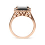 1/5 Ct. T.W. 15x10mm Emerald-Cut Black Onyx and White and Treated Blue Diamond Halo Cocktail Ring in 14K Rose Gold, photo 2