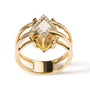 Anillo de cóctel llamativo con topacio amarillo talla marquesa de 15x15 mm y detalle de diamante en oro amarillo de 14K, foto 1