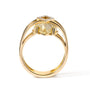 Anillo de cóctel llamativo con topacio amarillo talla marquesa de 15x15 mm y detalle de diamante en oro amarillo de 14K, foto 2