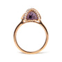 1/5 Ct. T.W. Diamond Wrapped 15x15mm Purple Amethyst Cocktail Ring in 14K Rose Gold, photo 2