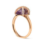 1/5 Ct. T.W. Diamond Wrapped 15x15mm Purple Amethyst Cocktail Ring in 14K Rose Gold, photo 3