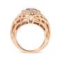 3/8 Ct. T.W. Oval Morganite and Diamond Halo Basket Weave Cocktail Ring Size 7 in 14K Rose Gold, photo 2