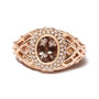 3/8 Ct. T.W. Oval Morganite and Diamond Halo Basket Weave Cocktail Ring Size 7 in 14K Rose Gold, photo 4
