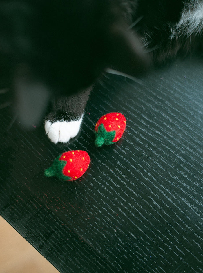 Set de juguetes de lana para gato Red Strawberry, foto 2