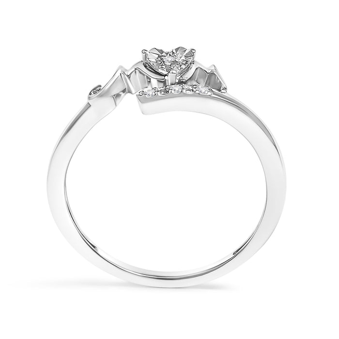 Diamond Accent Mom Heart Ring in Sterling Silver, photo 6