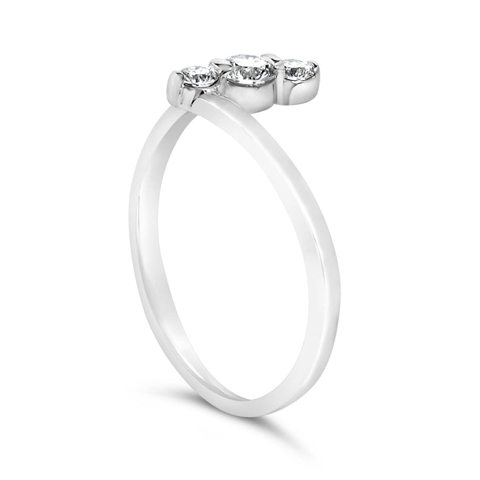 1/4 Ct. T.W. Lab-Grown Diamond Vertical Three Stone Ring in 10K Gold, photo 10
