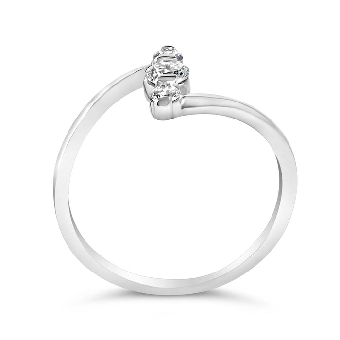 1/4 Ct. T.W. Lab-Grown Diamond Vertical Three Stone Ring in 10K Gold, photo 12