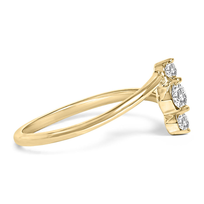 1/4 Ct. T.W. Lab-Grown Diamond Vertical Three Stone Ring in 10K Gold, photo 3