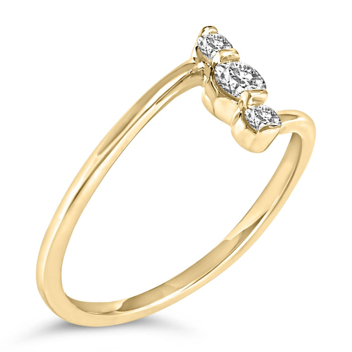 1/4 Ct. T.W. Lab-Grown Diamond Vertical Three Stone Ring in 10K Gold, photo 7