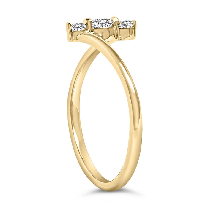 1/4 Ct. T.W. Lab-Grown Diamond Vertical Three Stone Ring in 10K Gold, photo 9