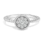 Anillo trenzado floral redondo con diamantes de 1/4 ct. p.t. en plata de ley, foto 1