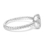 Anillo trenzado floral redondo con diamantes de 1/4 ct. p.t. en plata de ley, foto 2