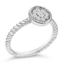 Anillo trenzado floral redondo con diamantes de 1/4 ct. p.t. en plata de ley, foto 4