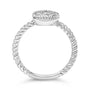Anillo trenzado floral redondo con diamantes de 1/4 ct. p.t. en plata de ley, foto 6
