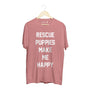 Rescue Puppies Make Me Happy Title Unisex Crewneck Tee in mauve