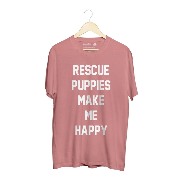 Rescue Puppies Make Me Happy Title Unisex Crewneck Tee in mauve