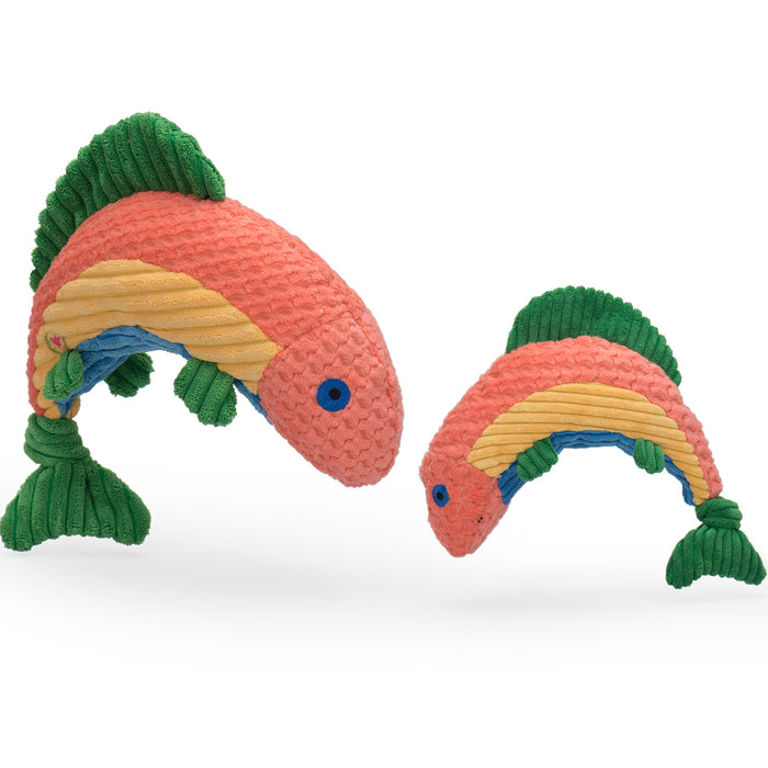 Raucous Rainbow Trout Knottie Plush Dog Toy
