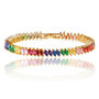 Rainbow Marquise Cubic Zirconia Tennis Bracelet, photo 1