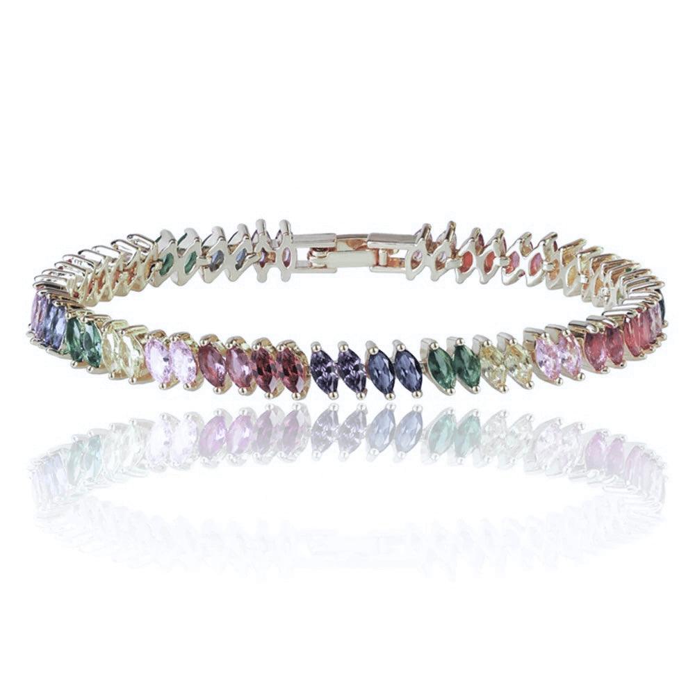 Rainbow Marquise Cubic Zirconia Tennis Bracelet, photo 3