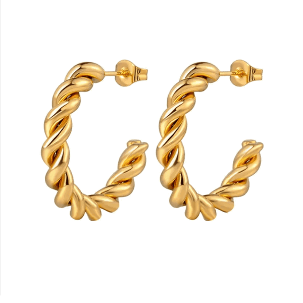 Gold Rope Hoop Earrings, photo 1