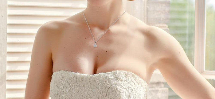 Round Halo Crystal Pendant Necklace, photo 3