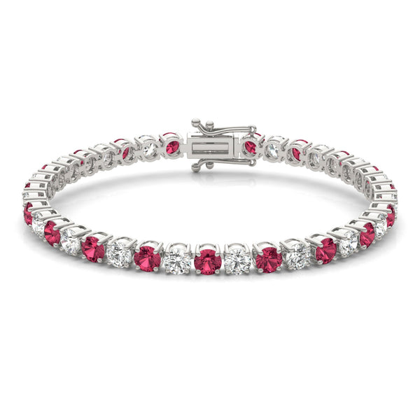 7.50 CTW Lab-Created Ruby and Lab-Grown Diamond Bracelet, photo 1