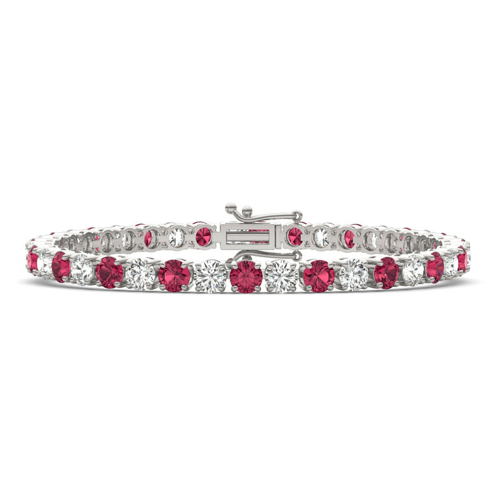 Pulsera con rubíes creados y diamantes cultivados en laboratorio de 7.50 CTW, foto 3